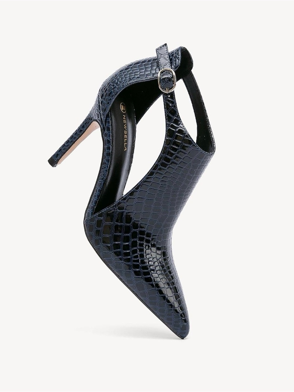 NEWBELLA Pointed Toe Stiletto Heel Pumps Cutout Design Closed Heel Sandals 10 - Picture 2 of 7